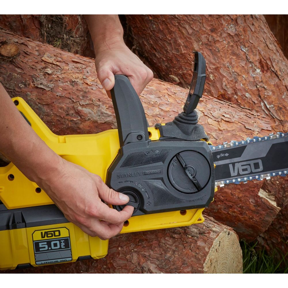 Аккумуляторная цепная пила STANLEY FATMAX V60, 54 В, 35 см, 13.4 м/с, без АКБ и ЗУ (SFMCCSB664B-XJ)