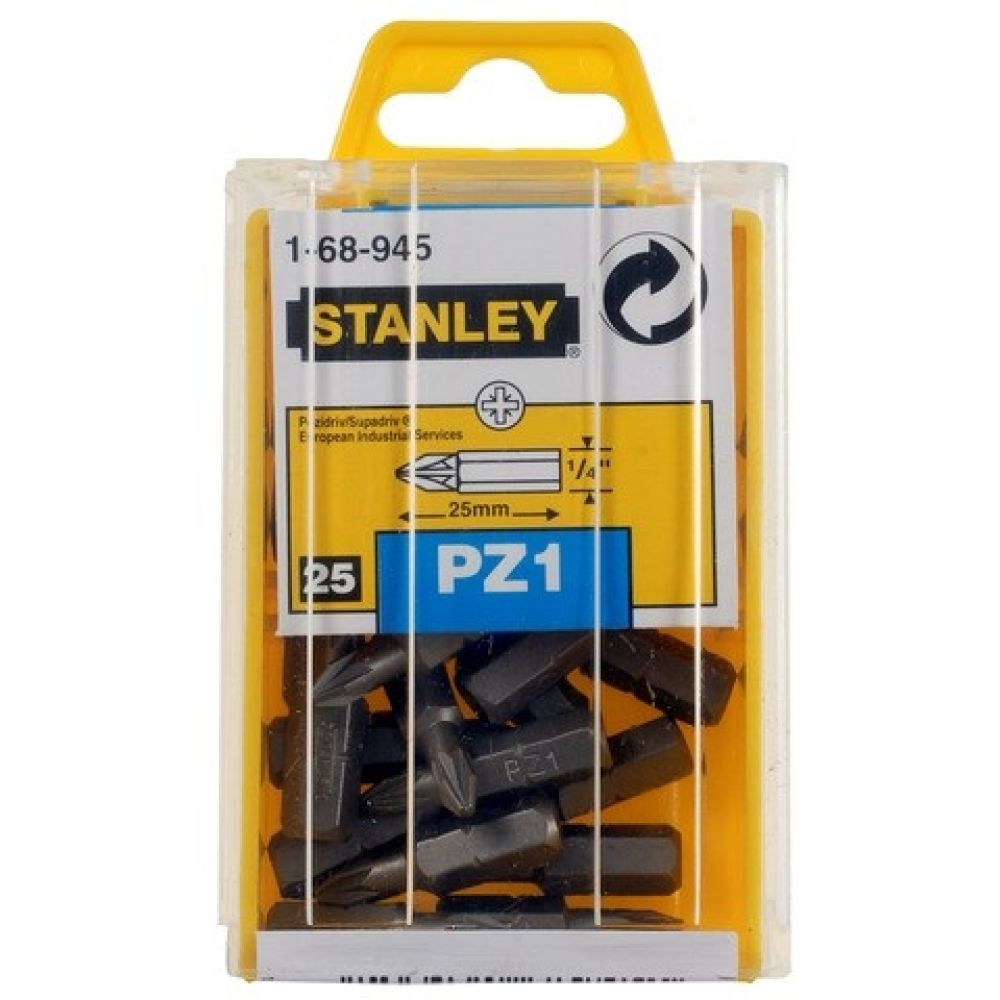 Набор бит с шестигранным хвостовиком STANLEY 1-68-945, 1/4 Pz1х25шт.