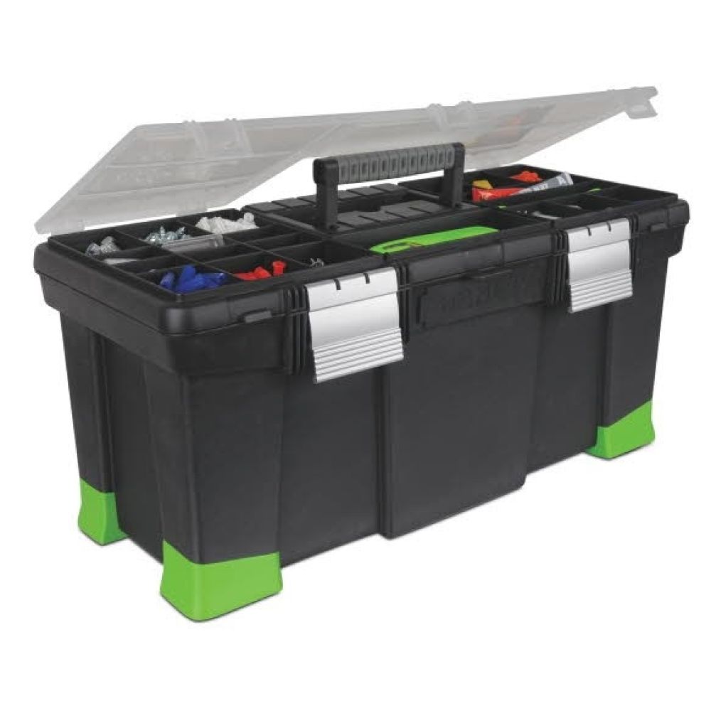 Ящик инструментальный HI VIS пластмассовый с органайзерами, лотком и алюминиевыми замками 22 STANLEY 1-95-838