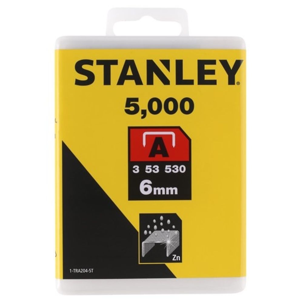 Скоба для степлера Light Duty STANLEY 1-TRA204-5T, тип A (5/53/530) 6 мм/1/4x5000 шт.