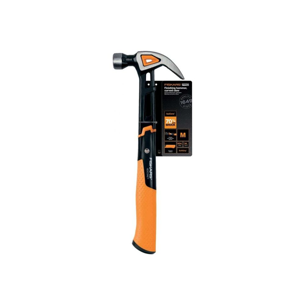 Молоток с загнутым гвоздодёром Fiskars 16oz/13.5, 1027202