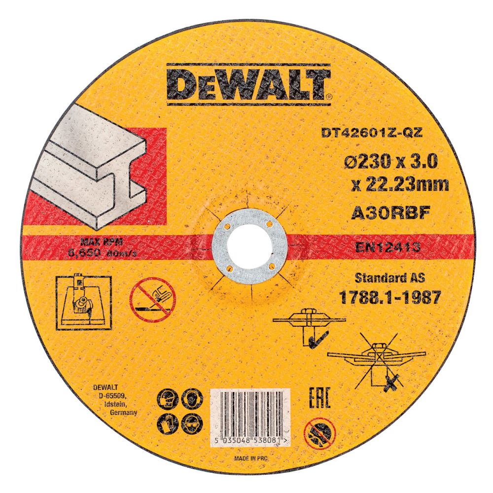 Круг отрезной по металлу DEWALT DT42601Z, INDUSTRIAL, (230 x 22.2 x 3.0 мм)