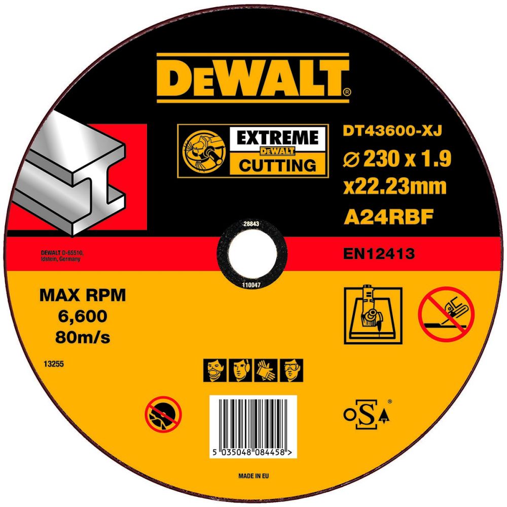 Круг отрезной по металлу EXTREME (230x22.2 мм) DEWALT DT43600