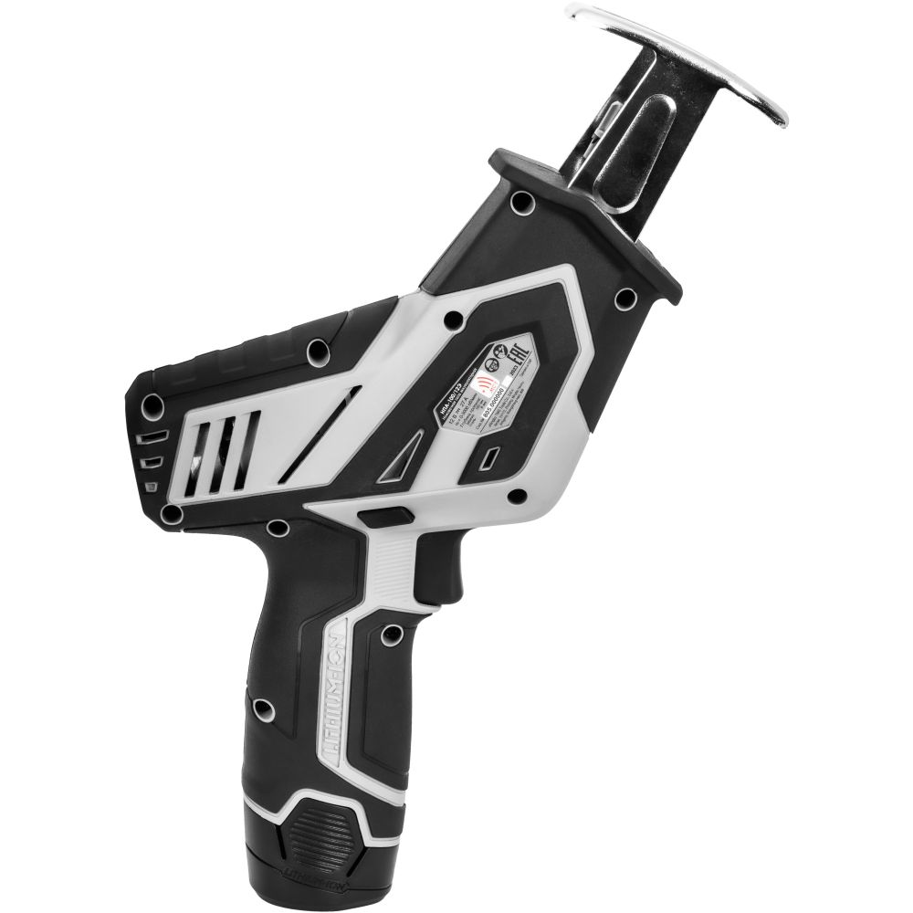 Аккумуляторная ножовочная пила ИНТЕРСКОЛ НПА-100/12Э, 12 В, 3000 ход/мин, 15 мм, с 2 АКБ 2 Ач и ЗУ, в кейсе (805.2.2.70)