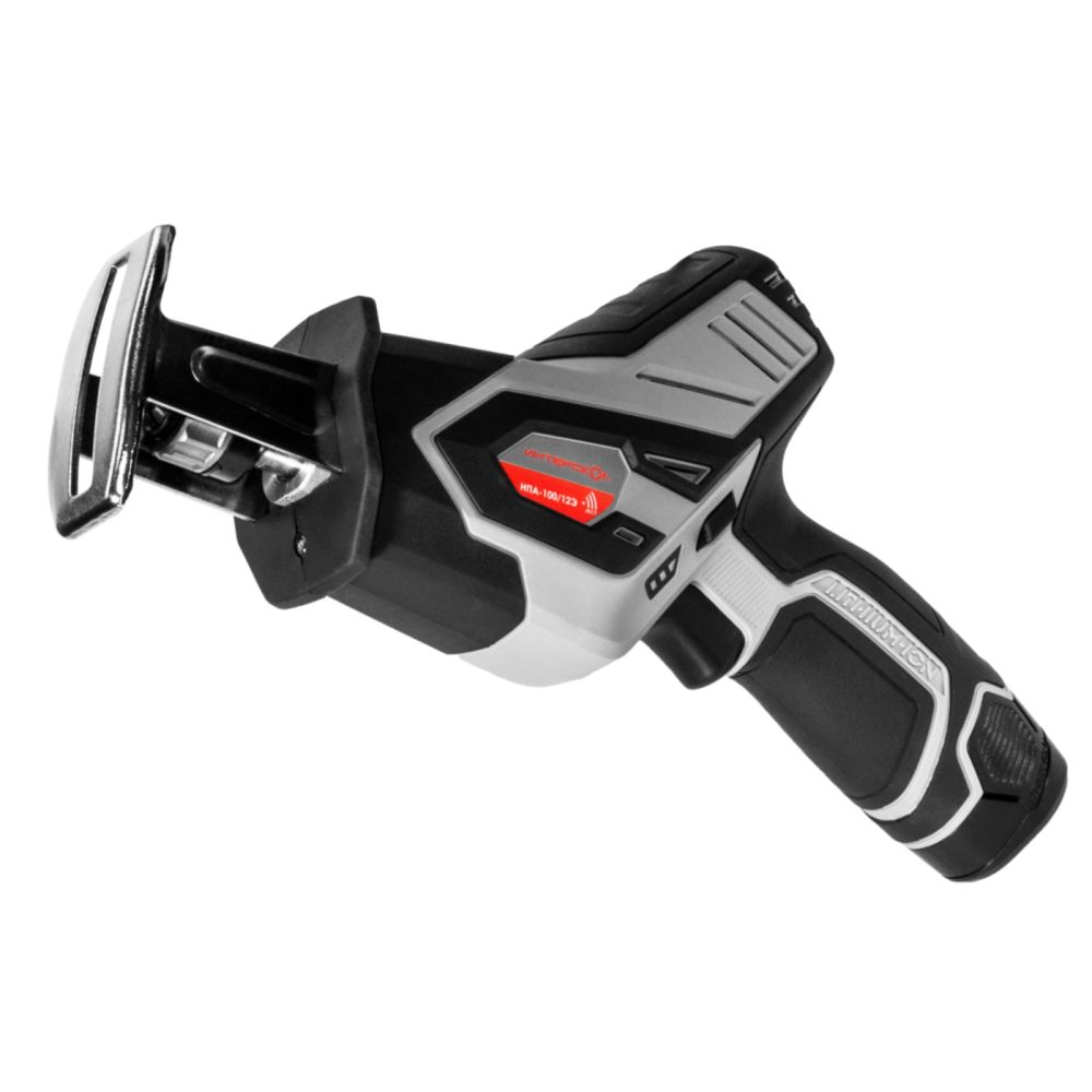 Аккумуляторная ножовочная пила ИНТЕРСКОЛ НПА-100/12Э, 12 В, 3000 ход/мин, 15 мм, с 2 АКБ 2 Ач и ЗУ, в кейсе (805.2.2.70)