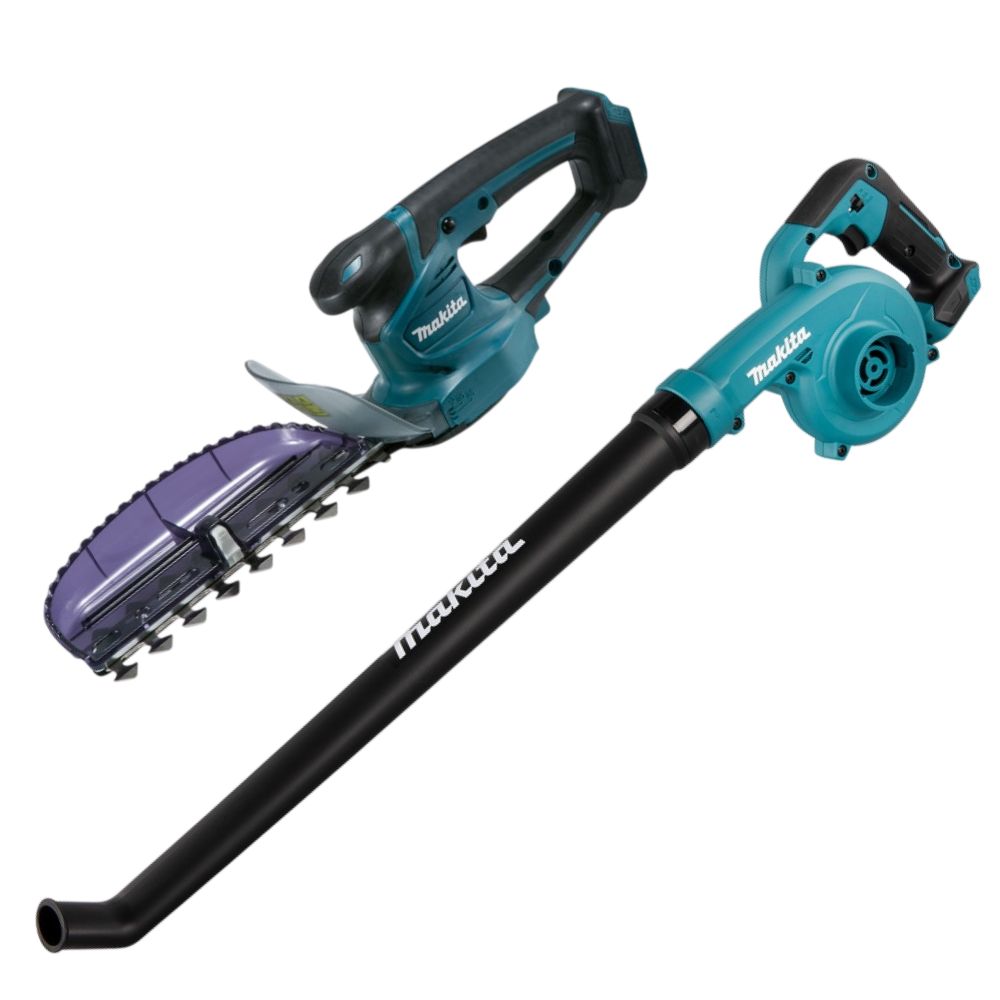 Аккумуляторный набор садовой техники Makita, 12 В: кусторез UH201 + вздуходув UB101, без АКБ и ЗУ