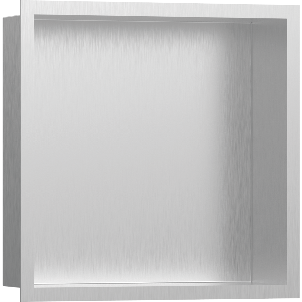 Настенный короб hansgrohe XtraStoris Individual с цветом корпуса под сталь и дизайнерской рамой, 30х30х10 см 56097800, под сталь