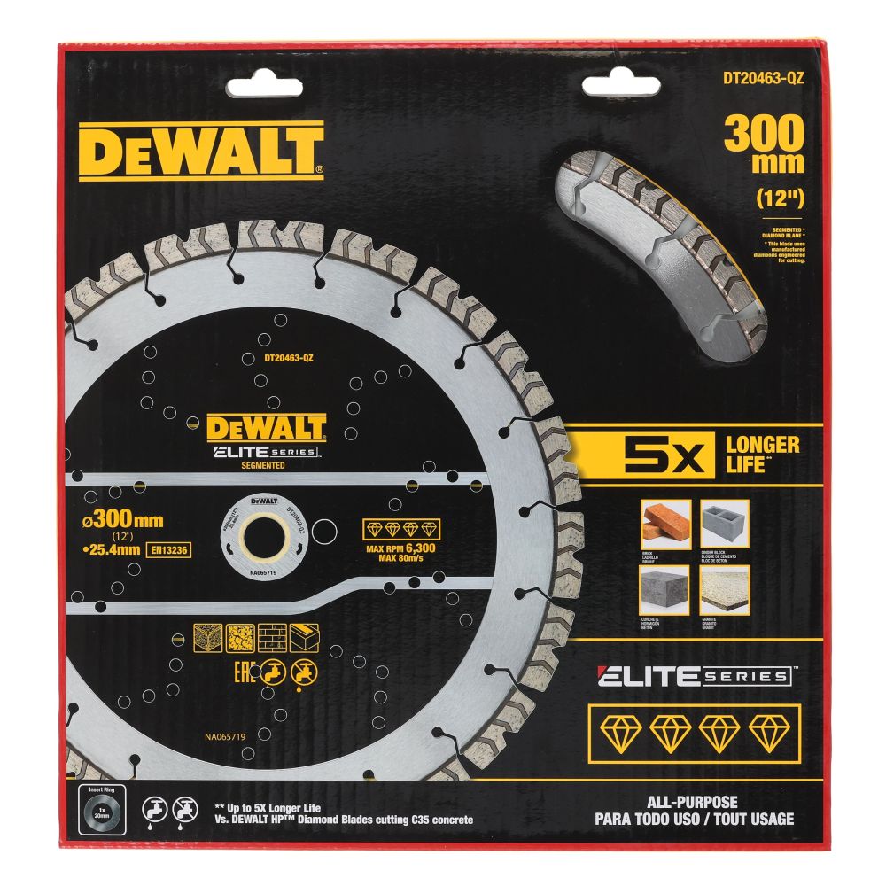 Диск алмазный DEWALT DT20463, по бетону, 300х25.4х1 мм, 1 шт. (DT20463-QZ)