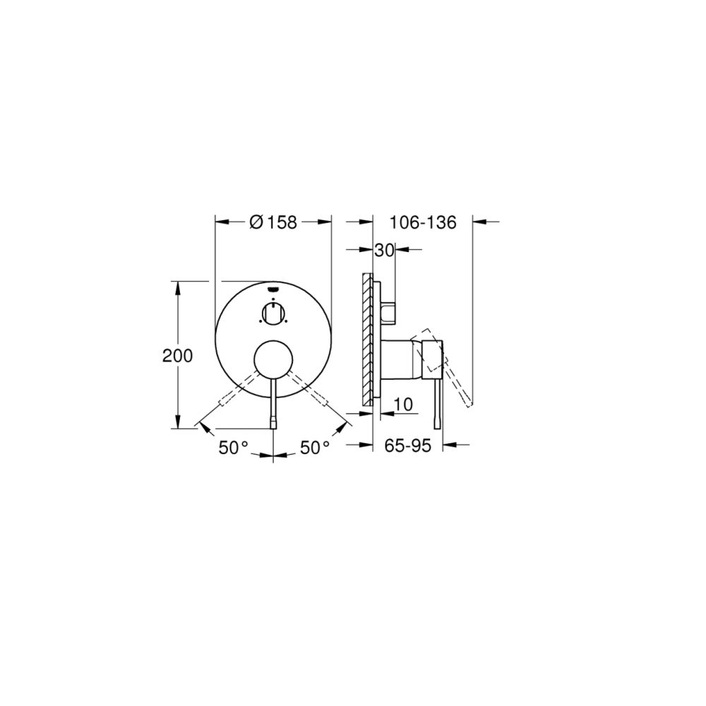 Внешняя часть смесителя для ванны GROHE Essence с переключателем на 3 положения, теплый закат глянец (24092DA1)