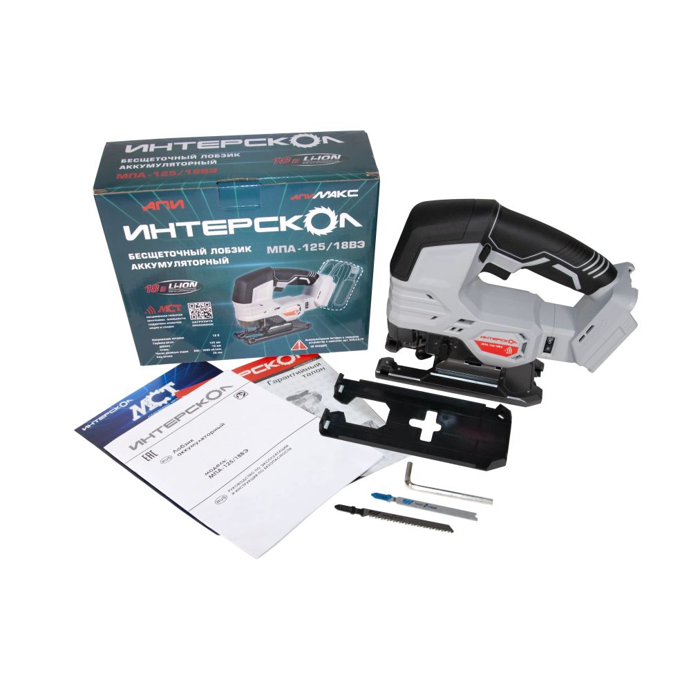 Аккумуляторный лобзик ИНТЕРСКОЛ МПА-125/18ВЭ, 18 В, 3000 ход/мин, 26 мм, без АКБ и ЗУ (939.0.0.70)