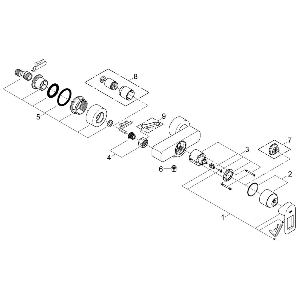 Смеситель для душа GROHE Quadra, хром (32637000)