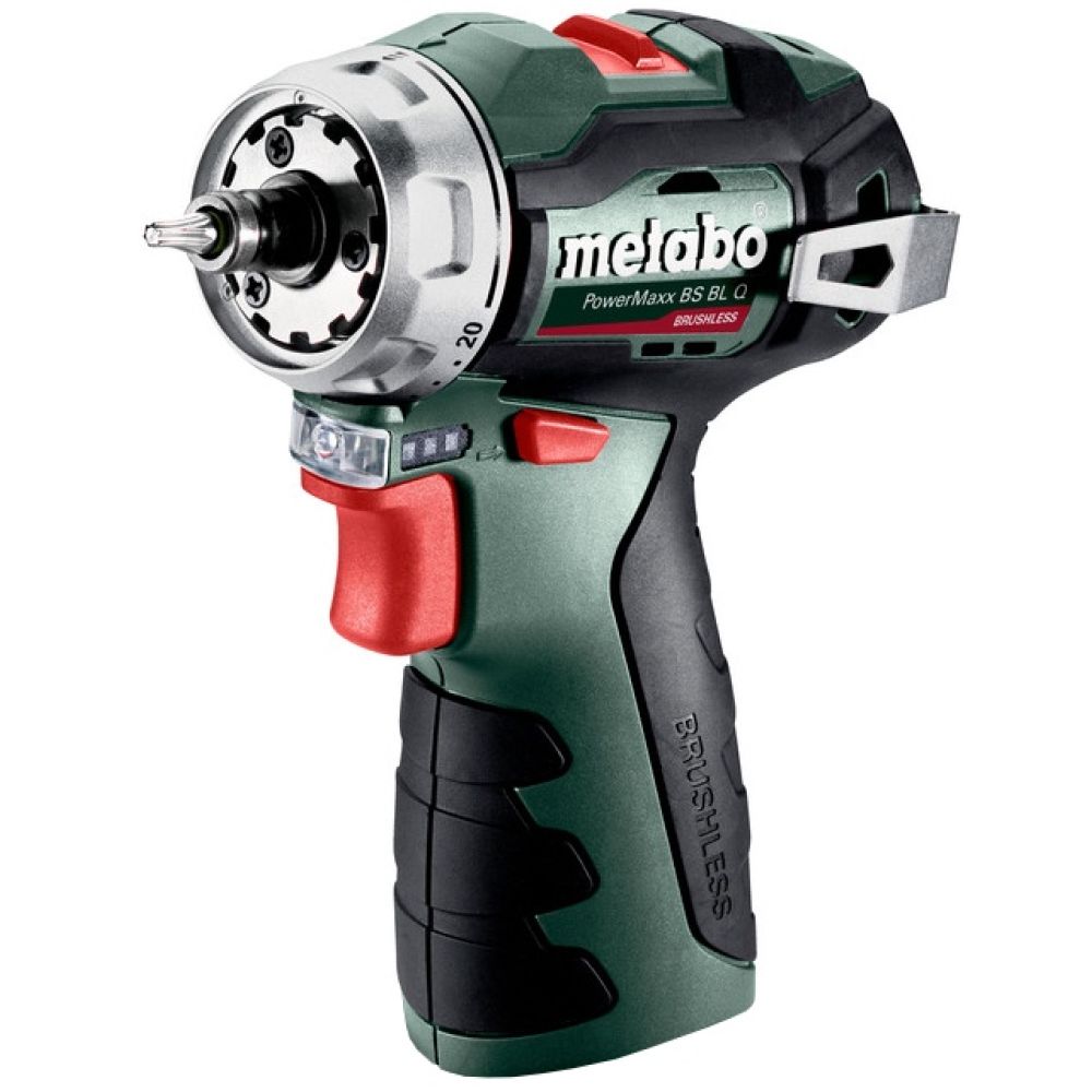 Аккумуляторная дрель-шуруповерт Metabo PowerMaxx BS 12 BL Q, 12 В, 1500 об/мин, с 2 АКБ 2 Ач и ЗУ, в кейсе (601749500)