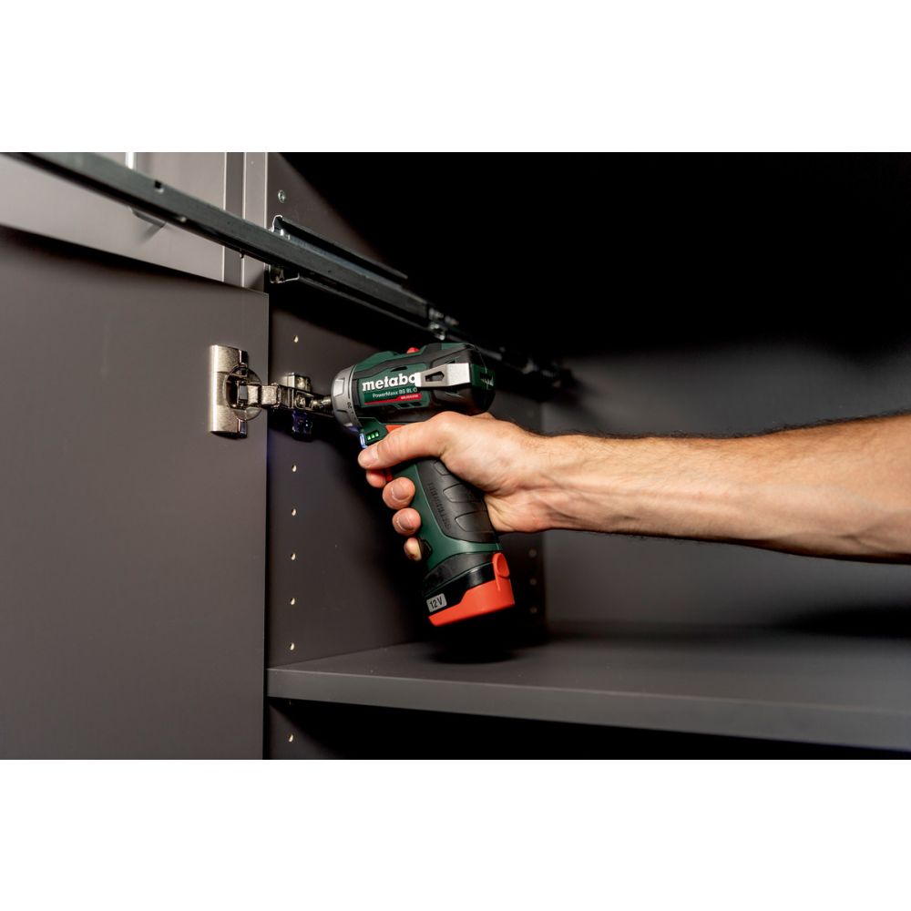 Аккумуляторная дрель-шуруповерт Metabo PowerMaxx BS 12 BL Q, 12 В, 1500 об/мин, с 2 АКБ 2 Ач и ЗУ, в кейсе (601749500)