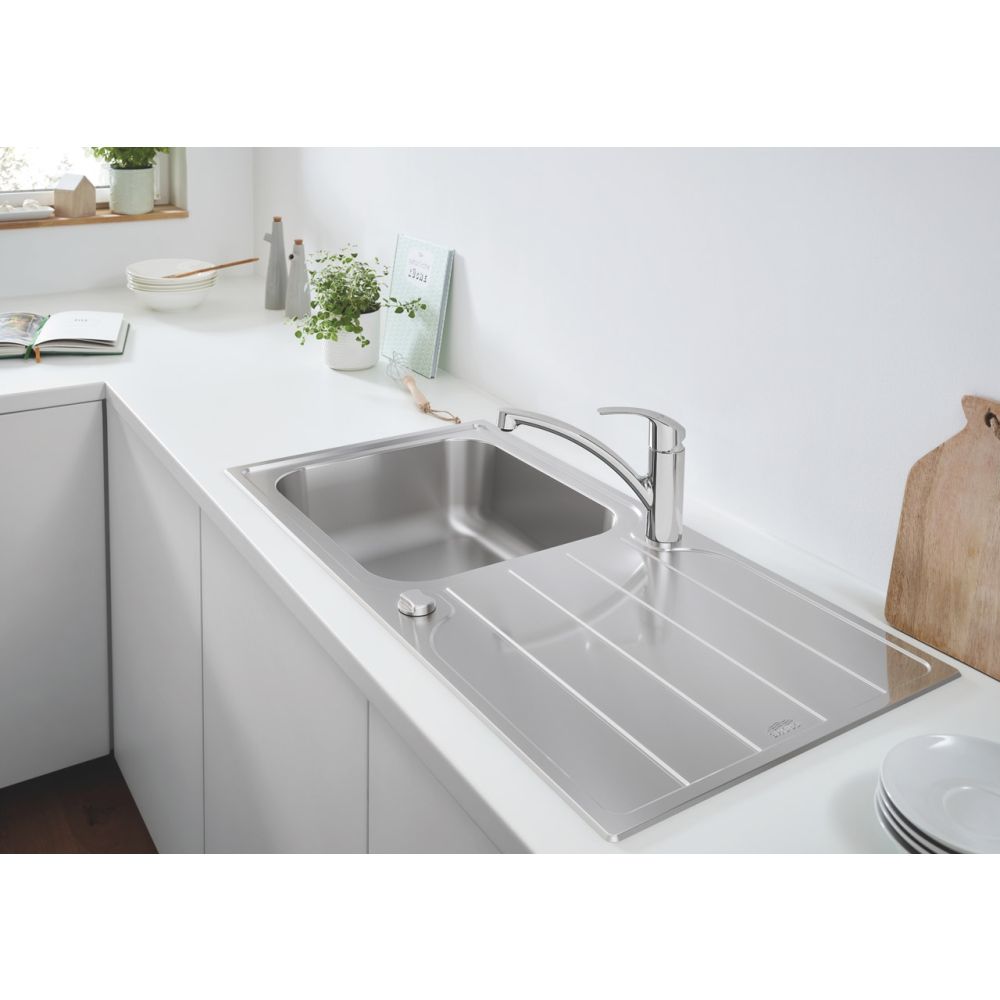 Мойка из нержавеющей стали с корзинчатым вентилем GROHE K500, 100/50 (31563SD1)