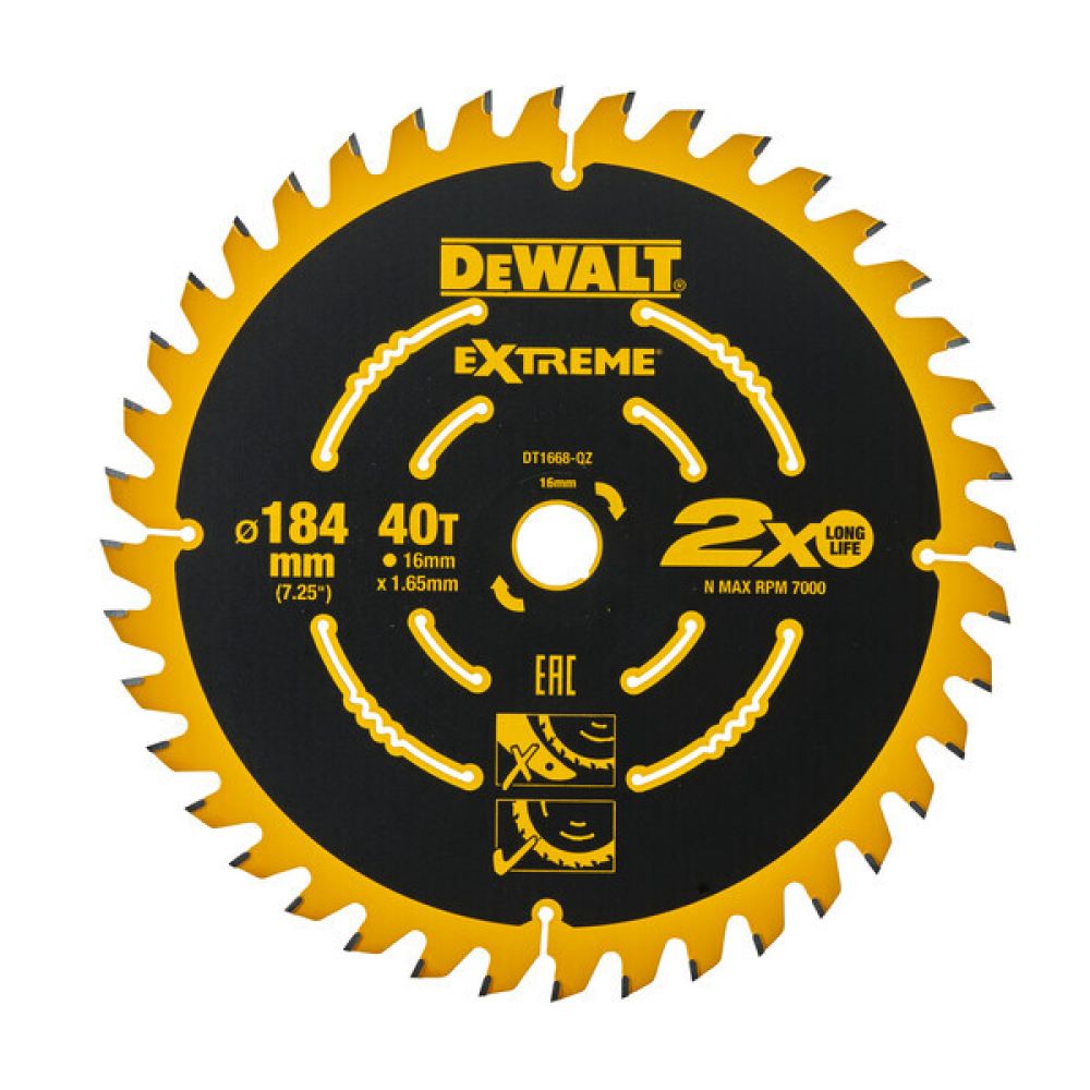 Диск пильный по дереву DEWALT DT1668, 184х16 мм (DT1668-QZ)