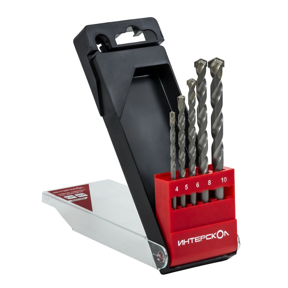 Набор сверл ИНТЕРСКОЛ по кирпичу, 4/5/6/8/10 мм, 5 шт. (19201.006)