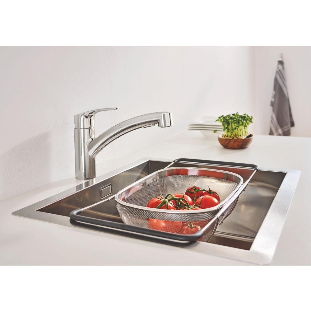 Смеситель для кухонной мойки GROHE Eurosmart с вытяжным душем, хром (30305001)