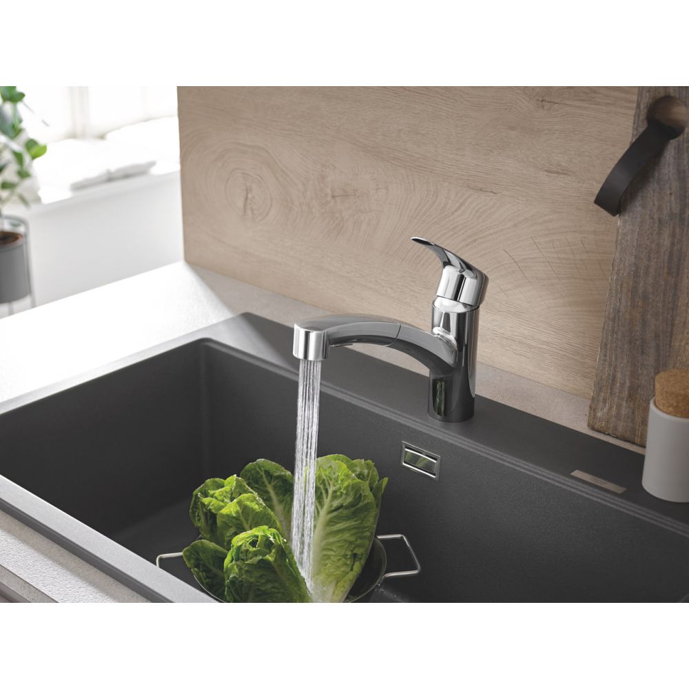 Смеситель для кухонной мойки GROHE Eurosmart с вытяжным душем, хром (30305001)