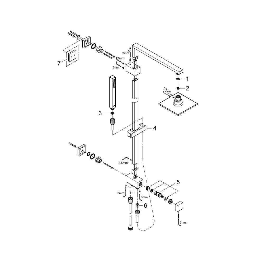 Душевая система GROHE Euphoria Cube System 150 с переключателем потоков, хром (27696000)