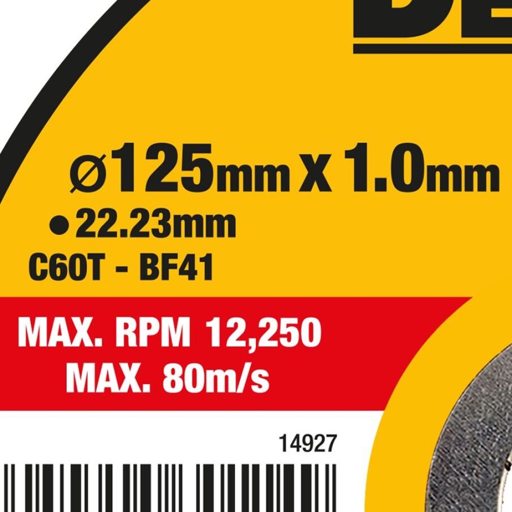 Отрезной диск DEWALT DT20595, по мультиматериалу, 125х22.23х1 мм (DT20595-QZ)