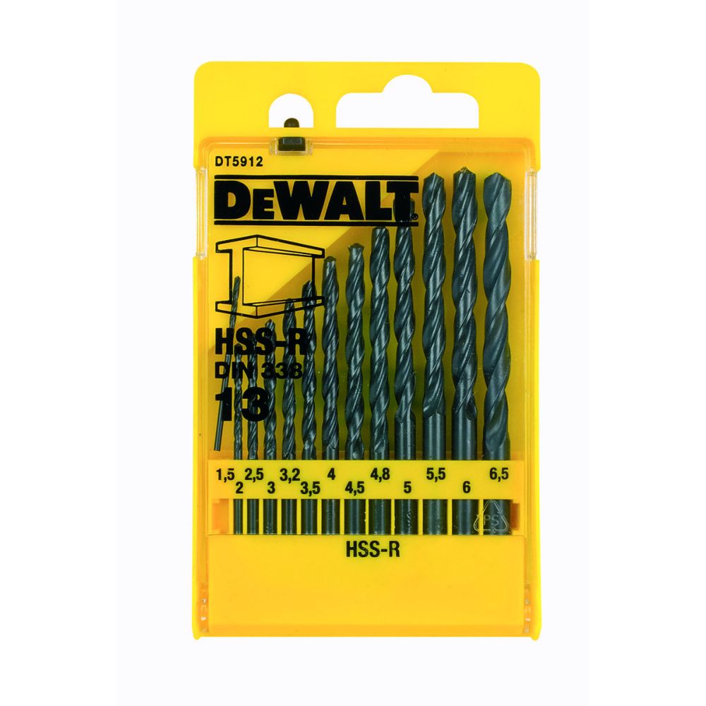 Набор сверл DEWALT DT5912 по металлу, 1.5-6.5 мм, 13 шт (DT5912-QZ)