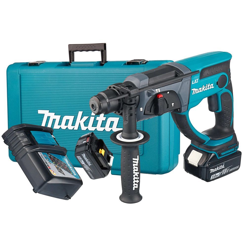 Аккумуляторный перфоратор Makita DHR202RFE, 18 В, 1.9 Дж, 4000 уд/мин, с 2 АКБ 3 Ач и ЗУ, в кейсе