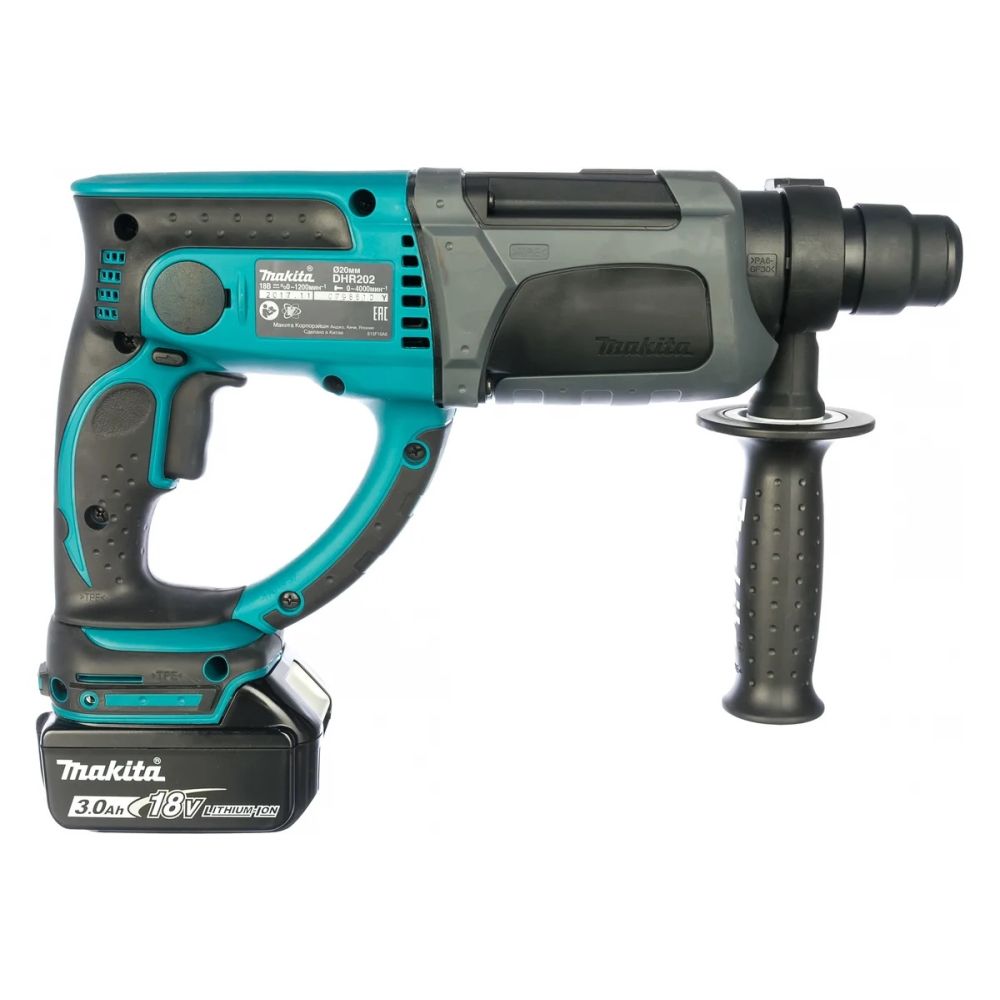 Аккумуляторный перфоратор Makita DHR202RFE, 18 В, 1.9 Дж, 4000 уд/мин, с 2 АКБ 3 Ач и ЗУ, в кейсе