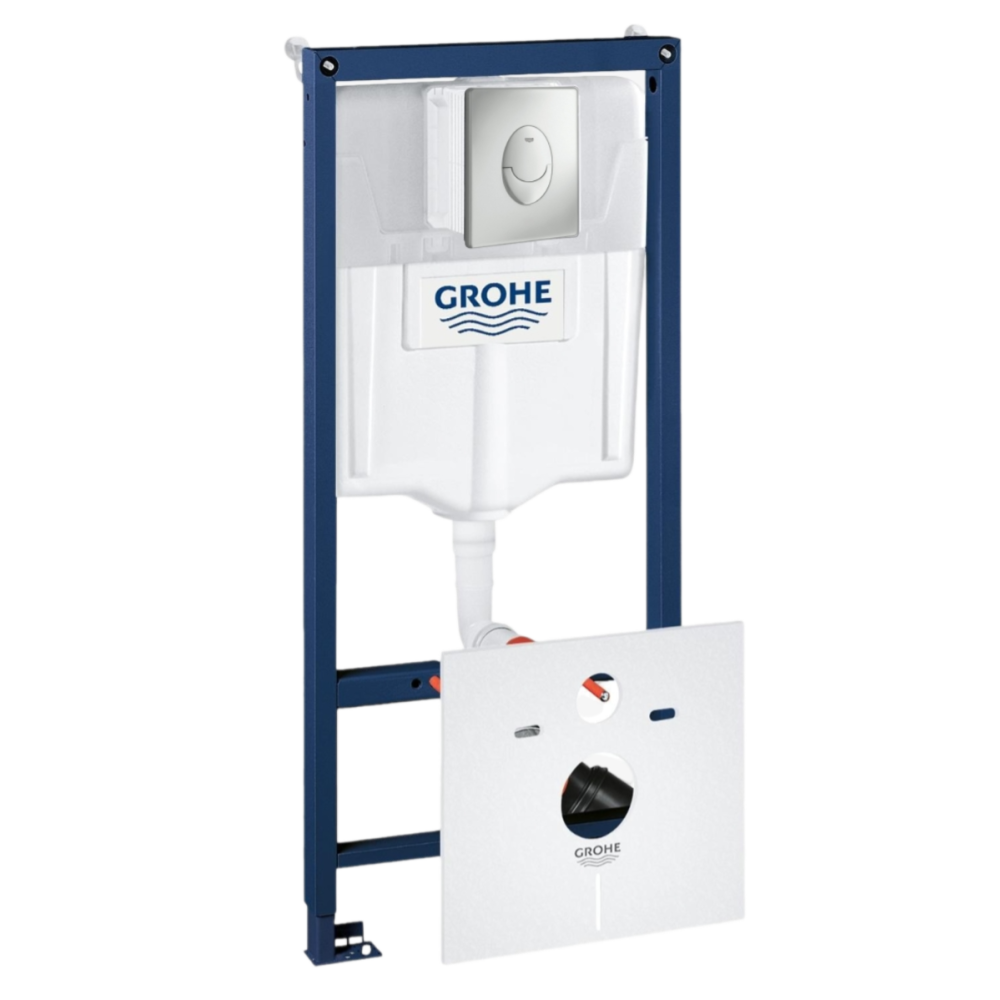 Комплект инсталляции для унитаза, GROHE Rapid SL 4 в 1 с панелью смыва Skate Air, хром (38750001)