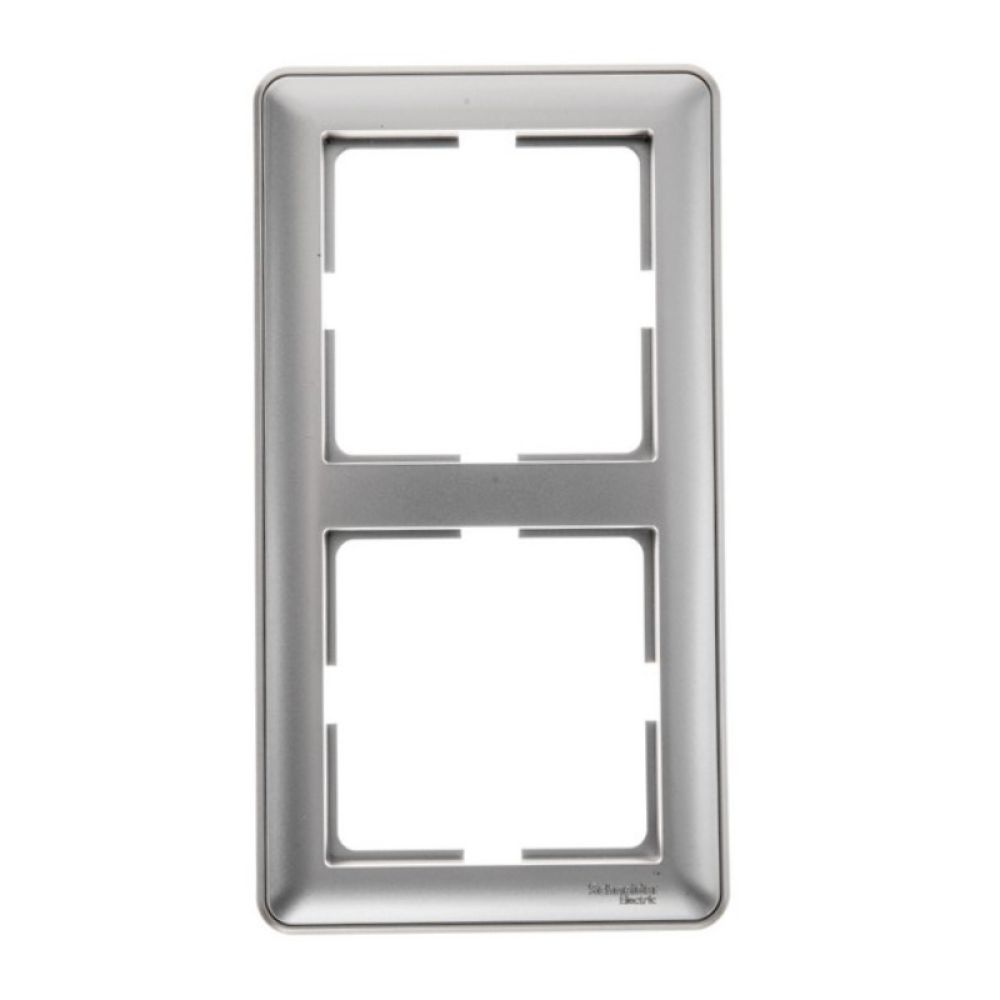 Рамка 2-постовая вертикальная Systeme Electric (Schneider Electric) W59, матовый хром KD-2-58