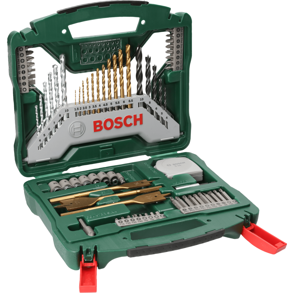 Набор оснастки и инструментов Bosch X-Line 2607019329, с титан-нитридным покрытием, 70 шт.