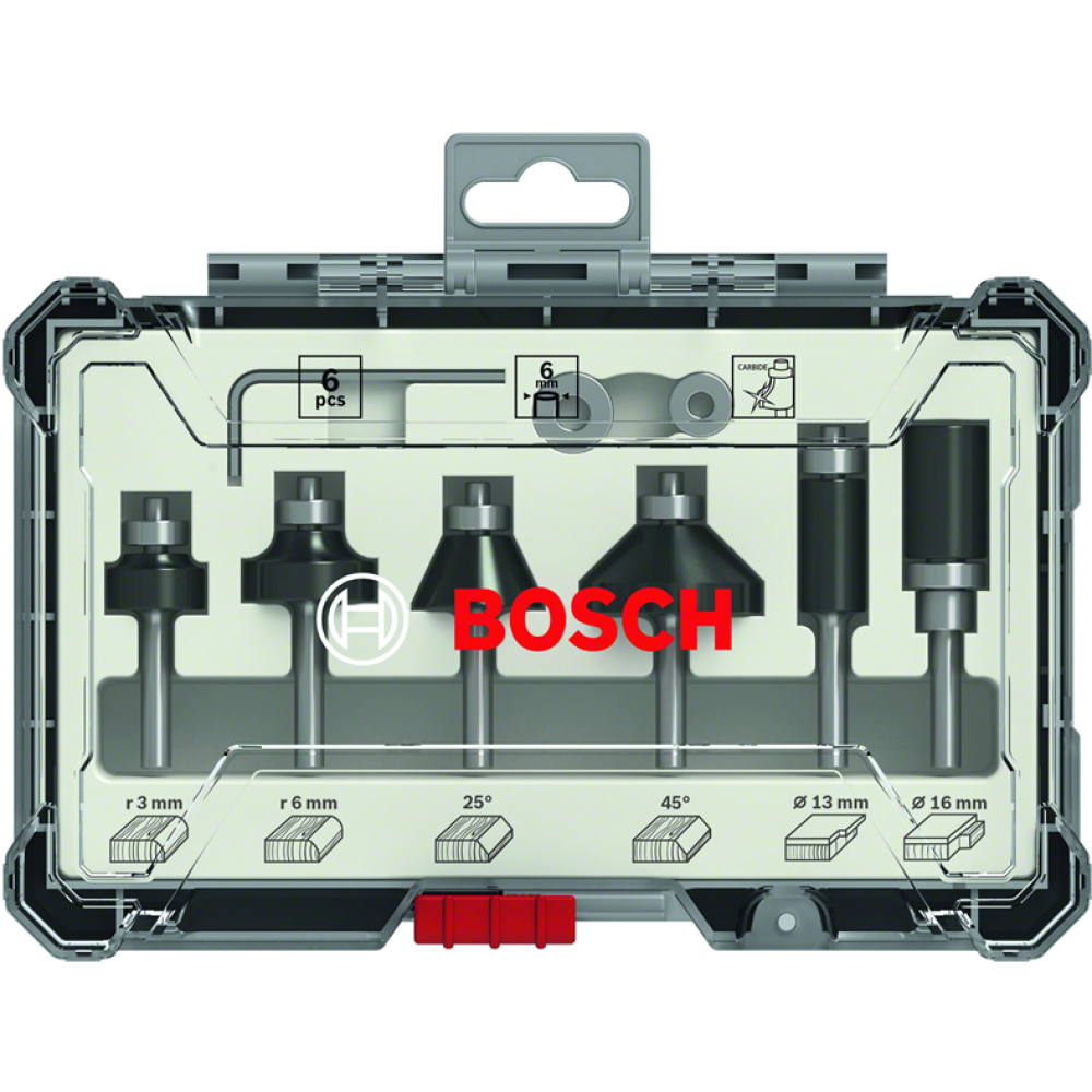 Набор кромочных фрез Bosch 2607017468, хвостовик 6 мм, 6 шт.