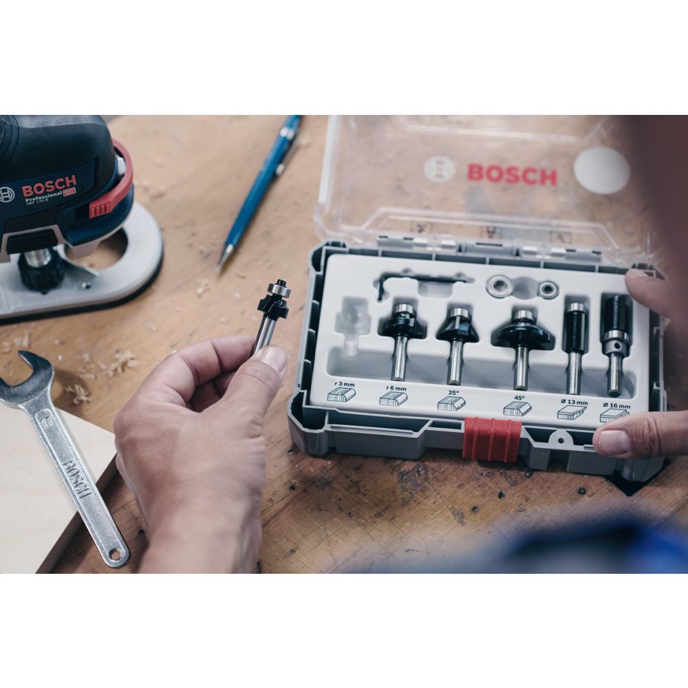 Набор пазовых фрез Bosch 2607017465, хвостовик 6 мм, 6 шт