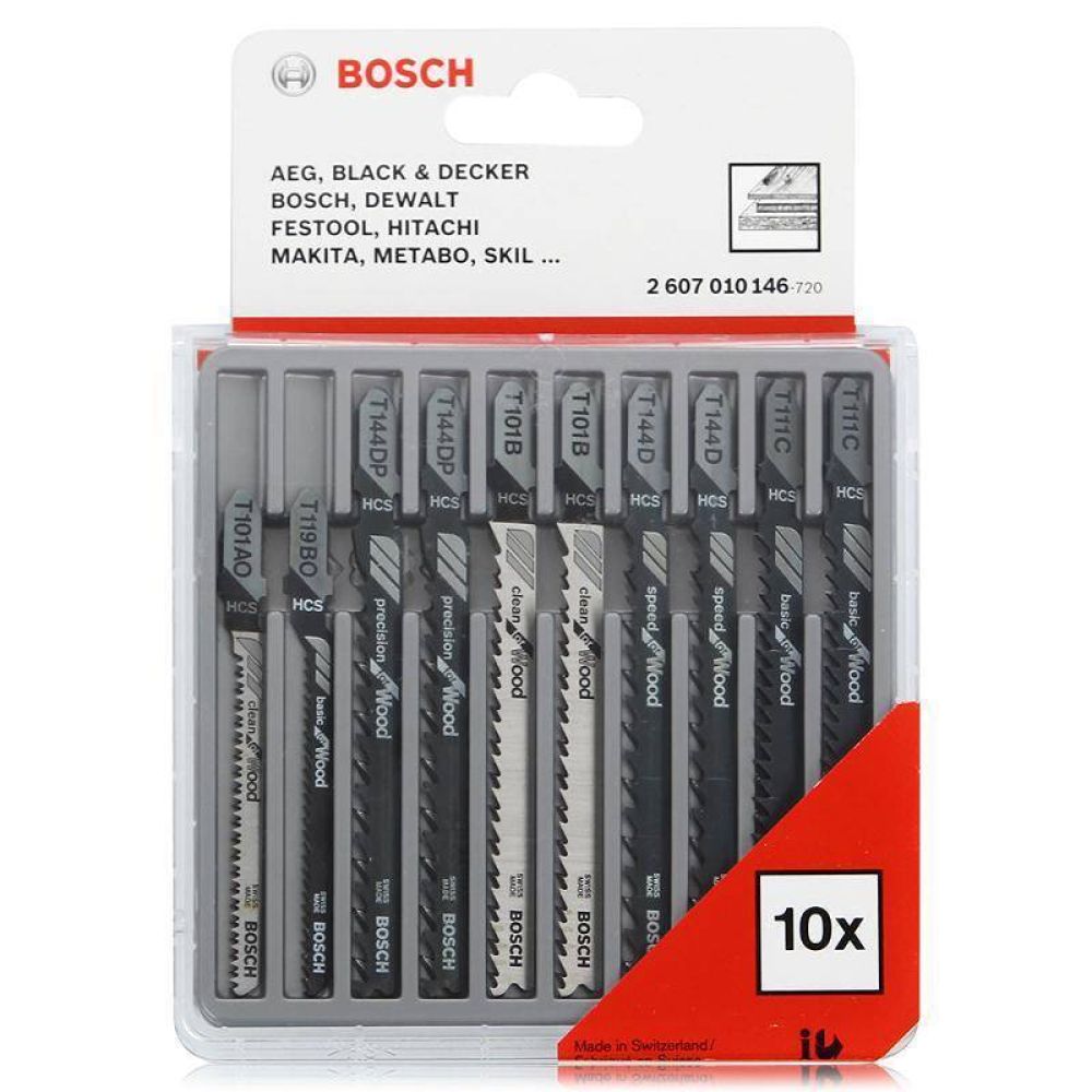 Набор пилок по дереву Bosch 2607010146, 10 шт.