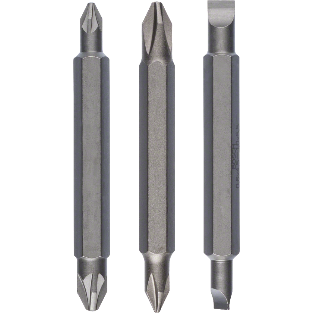 Биты двухсторонние для шуруповертов Bosch PH/PZ/SL 2607001745, XH, 60 мм, 3 шт.