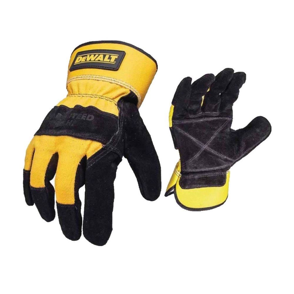 Рабочие перчатки Dewalt, усиленная 2-я кожаная ладонь, кожаный ремешок на костяшке, размер L, DPG41L