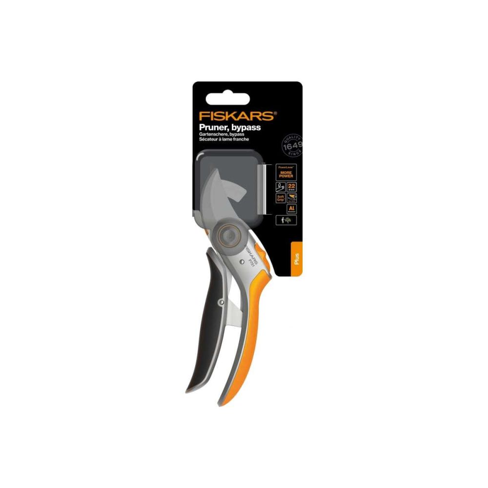 Секатор плоскостной металлический Fiskars Plus PowerLever P751, 1057172 