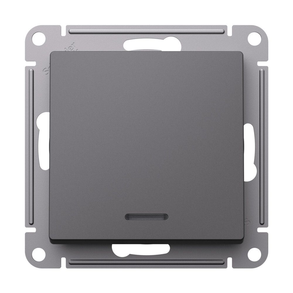 Переключатель 1-клавишный с подсветкой Systeme Electric (Schneider Electric) Atlas Design 10АХ, базальт ATN001463