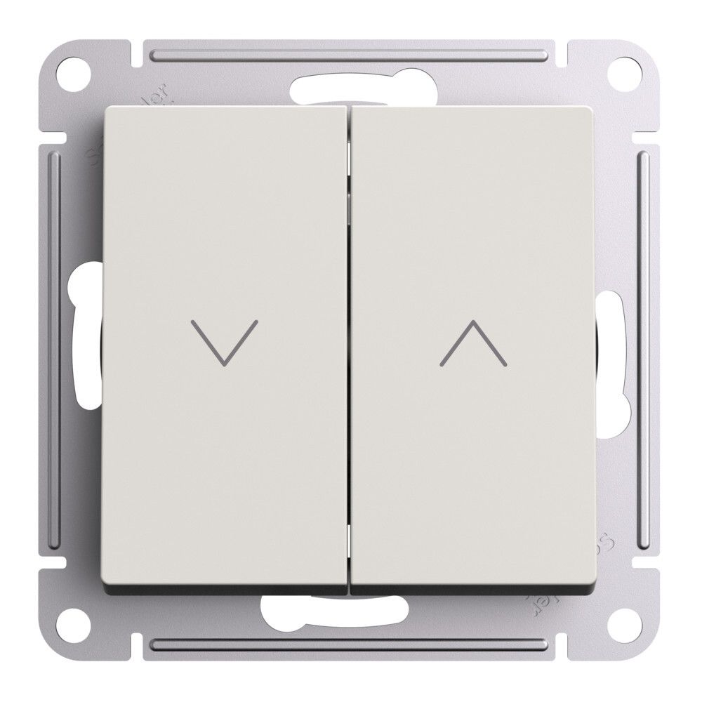 Выключатель для жалюзи 2-клавишный Systeme Electric (Schneider Electric) Atlas Design 10А, бежевый ATN000219