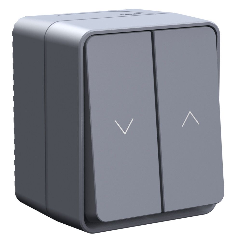 Выключатель для жалюзи 2-клавишный Systeme Electric (Schneider Electric) Atlas Design Profi 10А, антрацит ATN544019