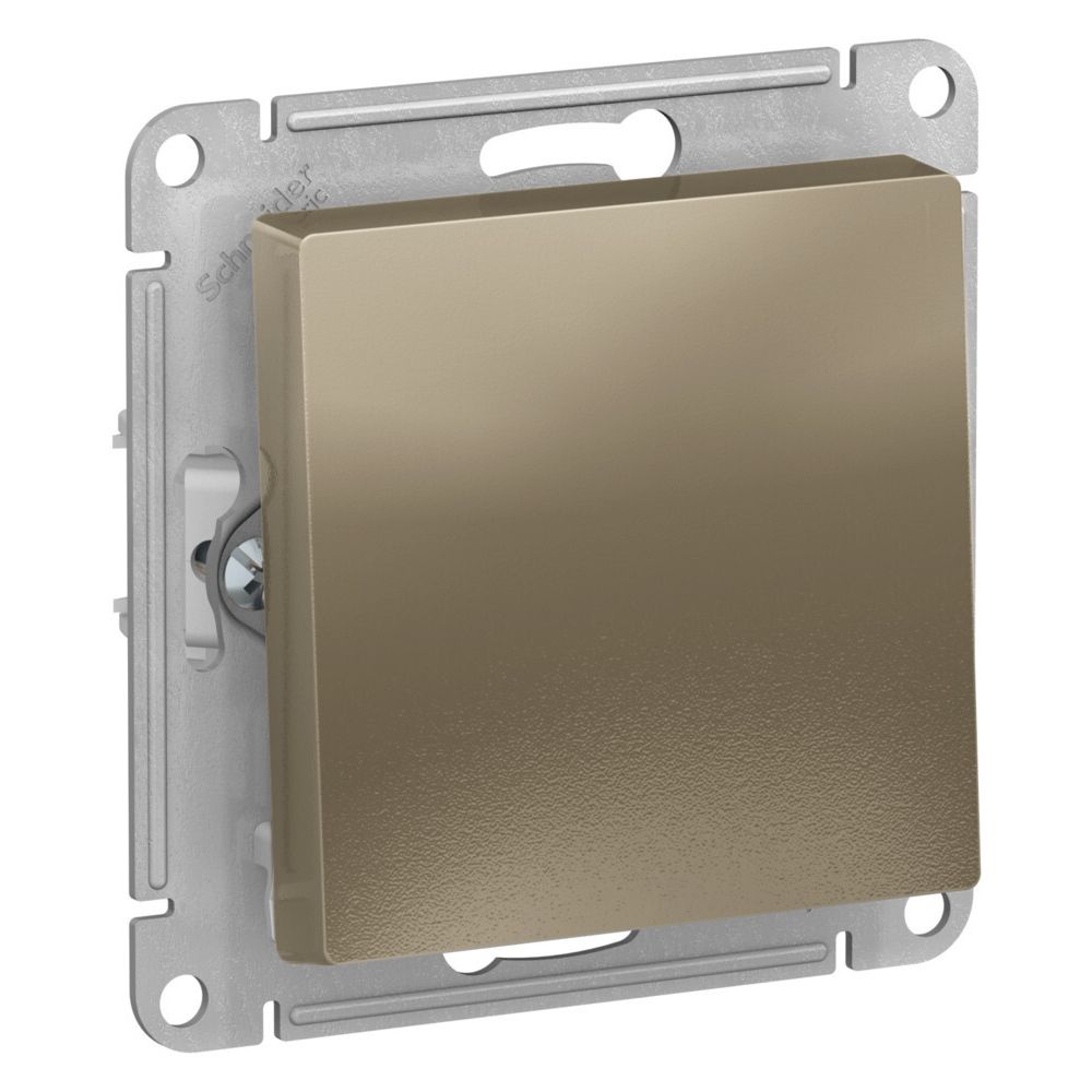 Выключатель 1-клавишный 2-полюсный Systeme Electric (Schneider Electric) Atlas Design 10А, шампань ATN000521