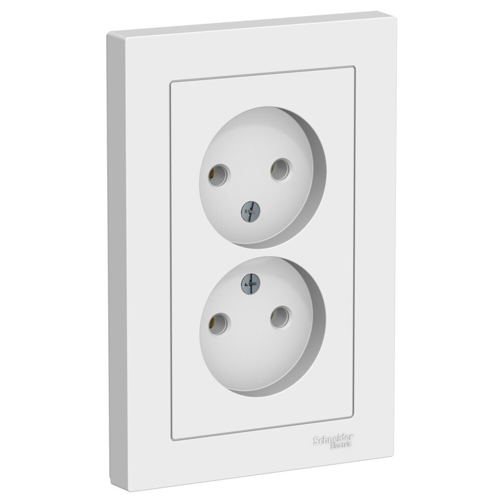 Розетка двойная без заземления 16А Systeme Electric (Schneider Electric) Atlas Design, лотос ATN001320