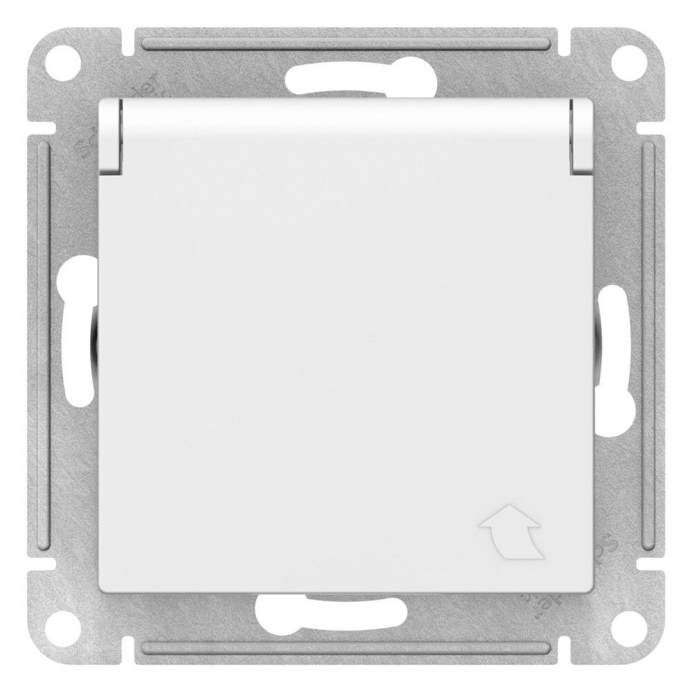 Розетка с заземлением со шторками с крышкой 16А Systeme Electric (Schneider Electric) Atlas Design, лотос ATN001346