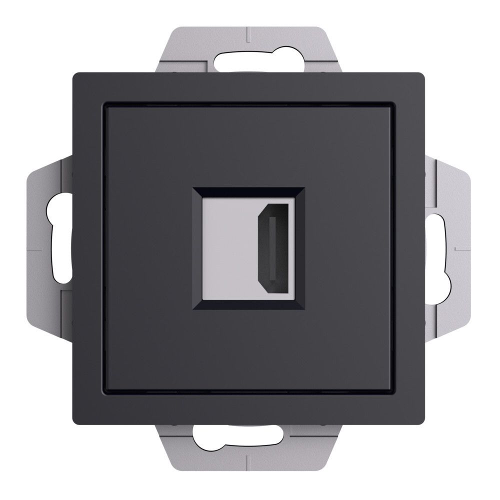 Розетка компьютерная скрытой установки HDMI Systeme Electric (Schneider Electric) Atlas Design, карбон ATN001080