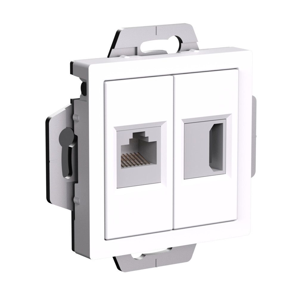 Розетка компьютерная скрытой установки HDMI+RJ45 Systeme Electric (Schneider Electric) Atlas Design, белый ATN000182