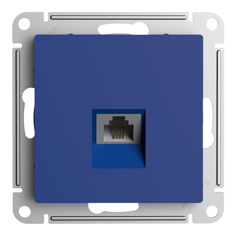 Розетка телефонная скрытой установки Systeme Electric (Schneider Electric) AtlasDesign, аквамарин ATN001181