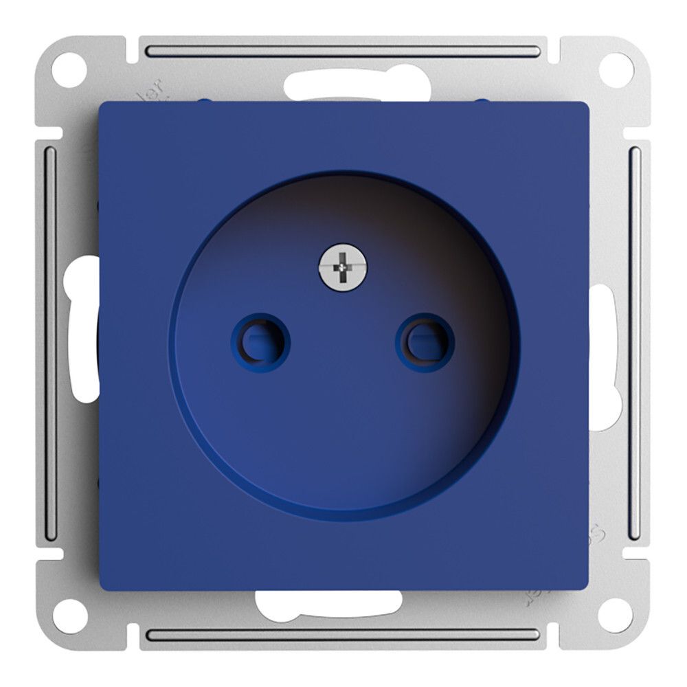 Розетка без заземления со шторками 16А Systeme Electric (Schneider Electric) AtlasDesign, аквамарин ATN001149