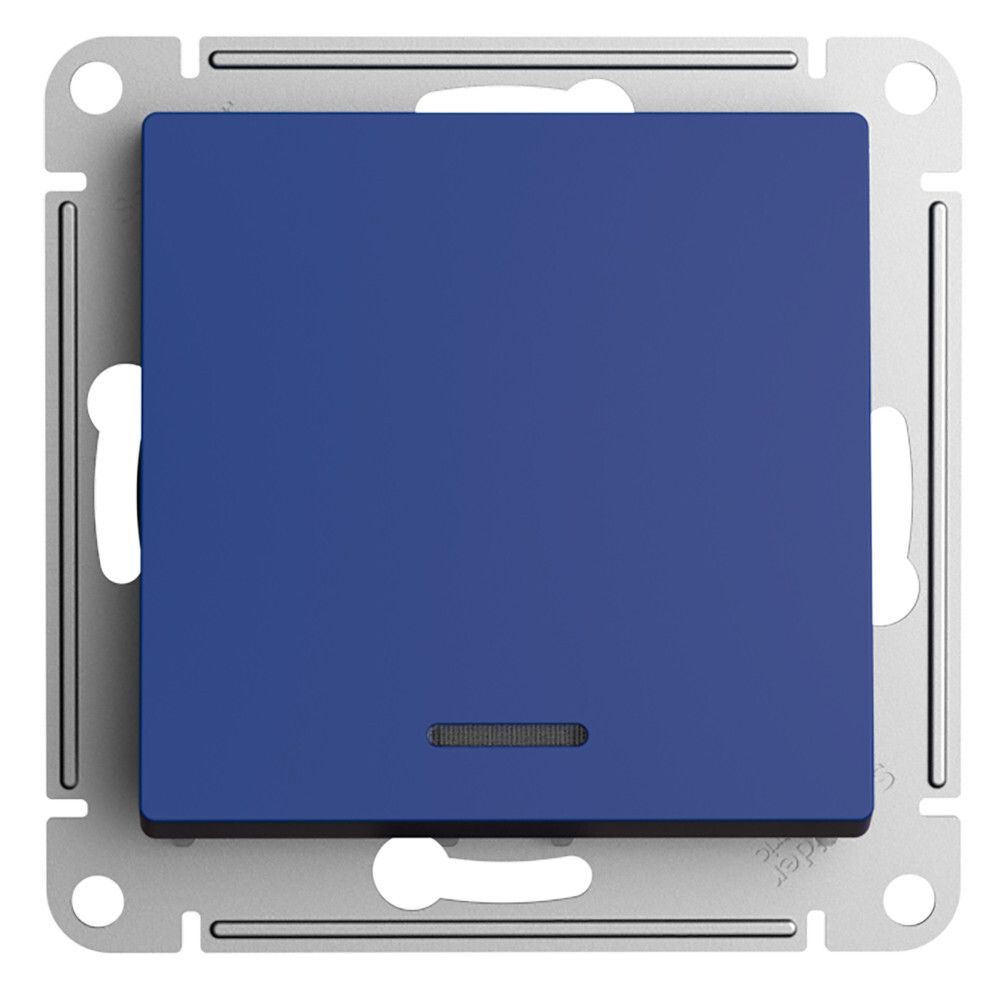 Выключатель одноклавишный с подсветкой Systeme Electric (Schneider Electric) AtlasDesign, аквамарин ATN001113