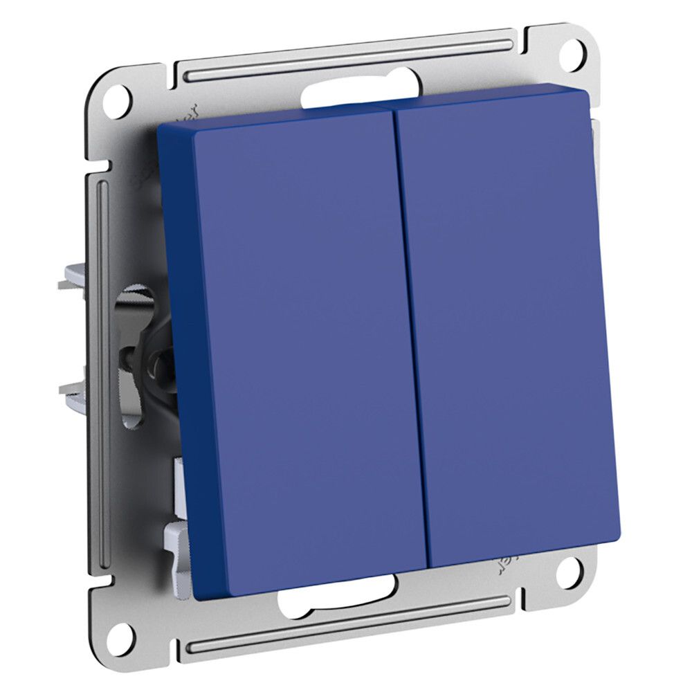 Переключатель 2-клавишный Systeme Electric (Schneider Electric) AtlasDesign, аквамарин ATN001165