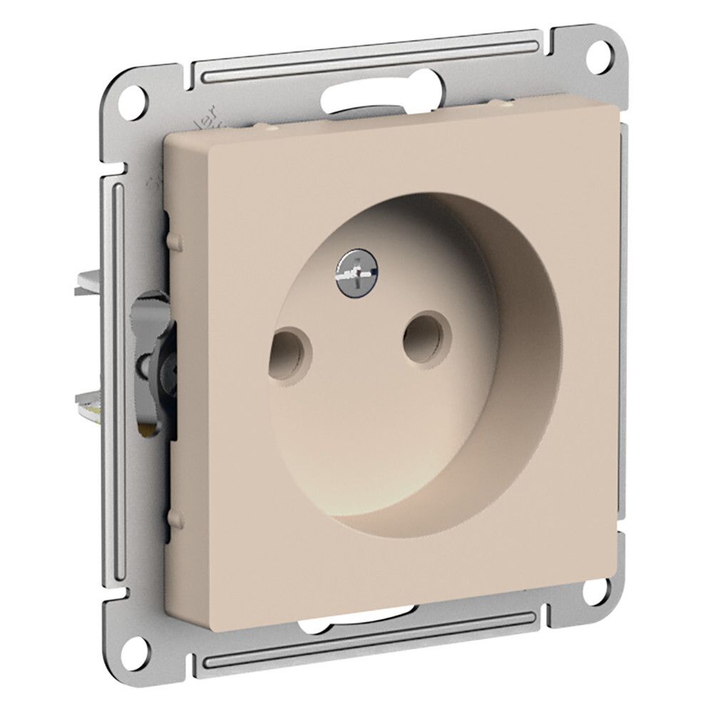 Розетка без заземления 16А Systeme Electric (Schneider Electric) AtlasDesign, песочный ATN001241