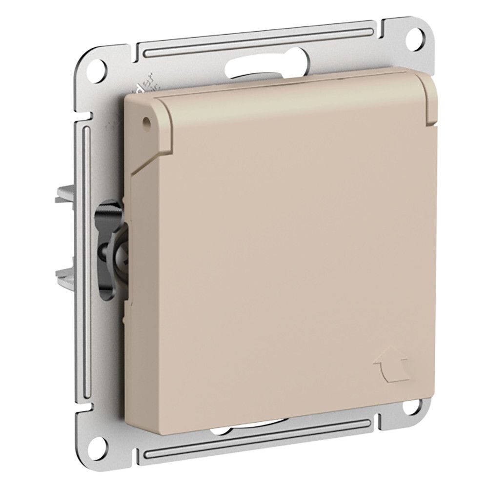 Розетка с заземлением со шторками 16А Systeme Electric (Schneider Electric) AtlasDesign, песочный ATN001246